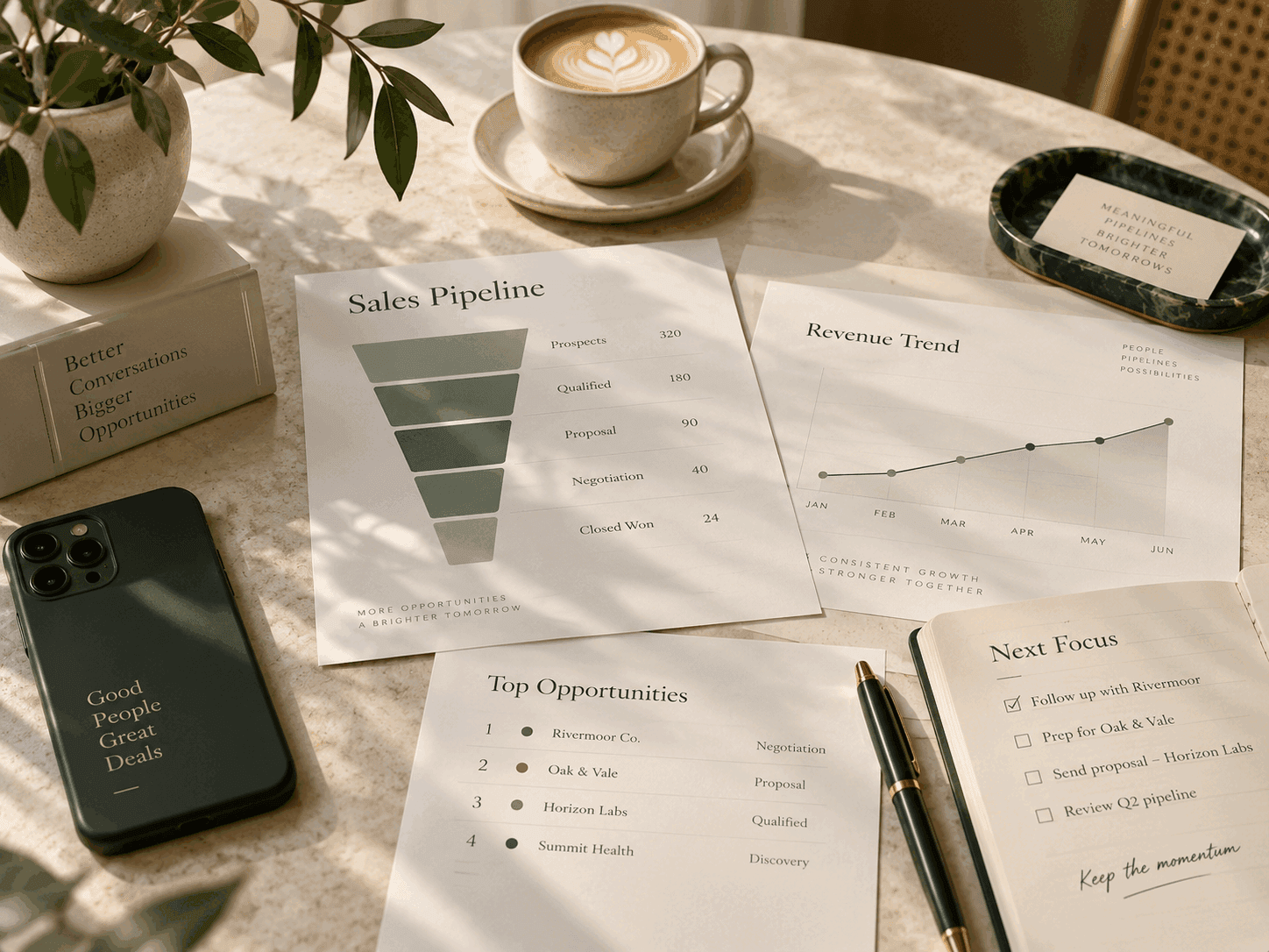 Sales professional reviewing market intelligence